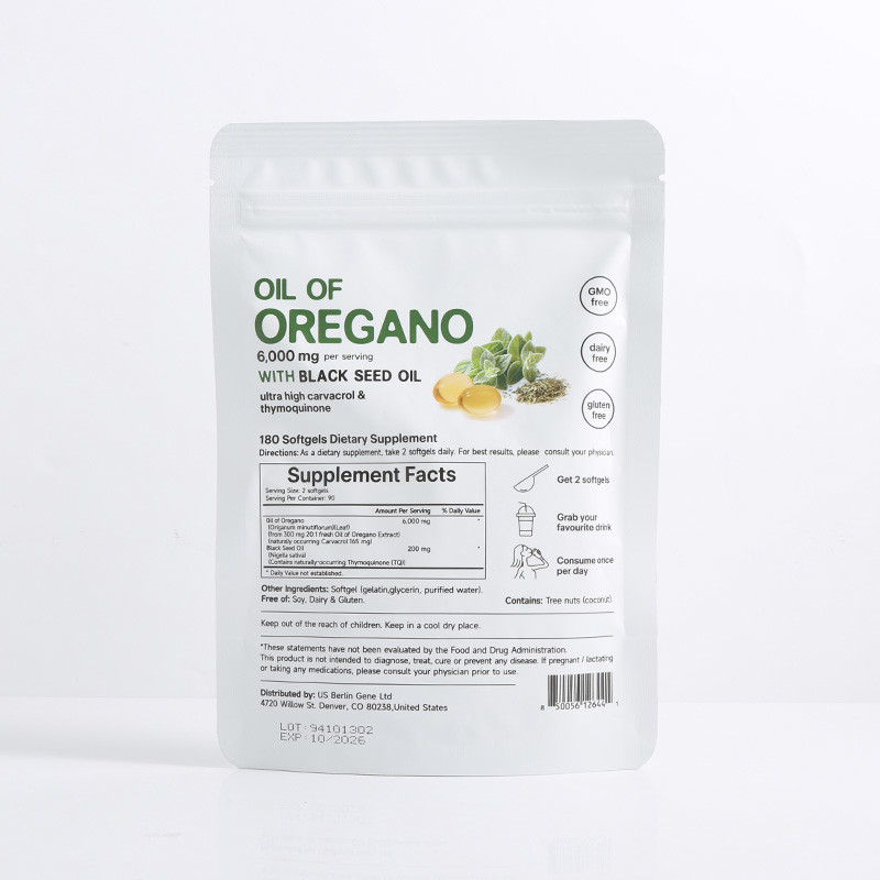 Bio-Oregano-Öl-Softgels 6000mg Öl von Oregano-Softgels zur Unterstützung des Immunsystems