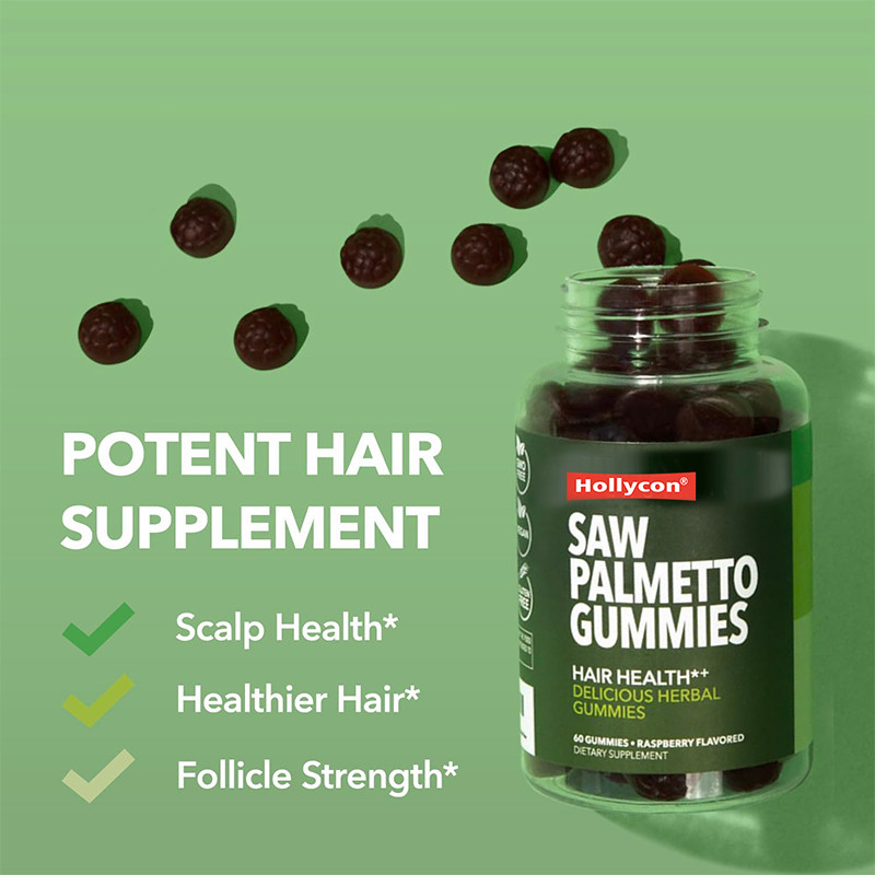 Saw Palmetto Gummies für die Gesundheit der Kopfhaut 75 mg Saw Palmetto Extrakt für die Haarstützung