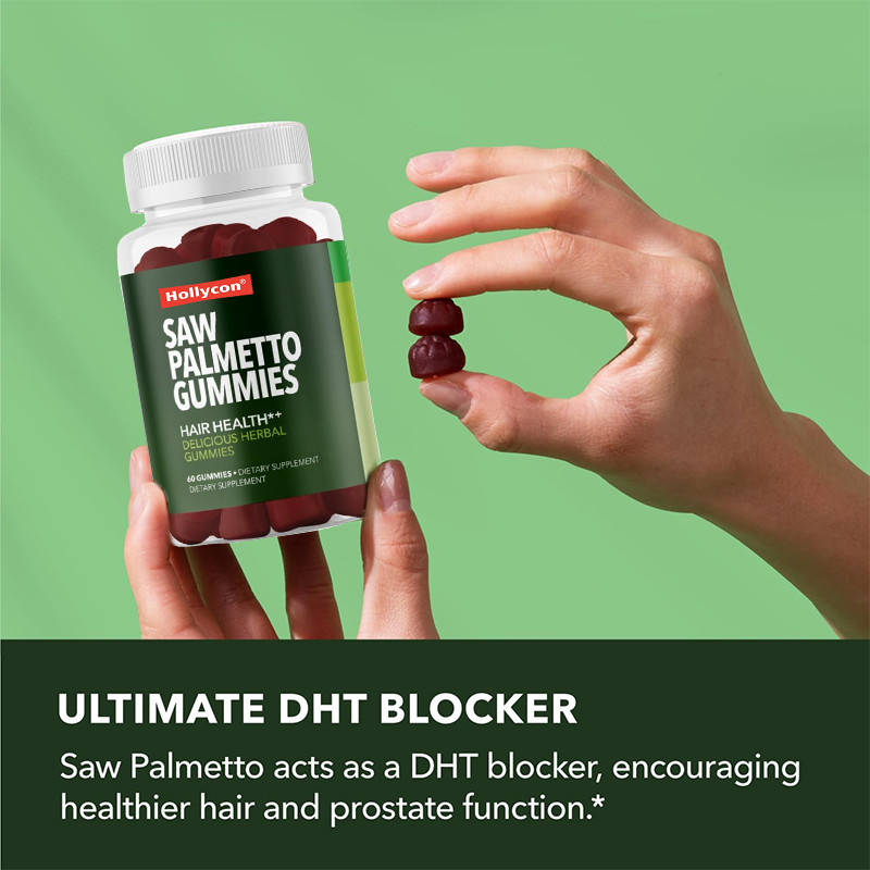 Saw Palmetto Gummies für die Gesundheit der Kopfhaut 75 mg Saw Palmetto Extrakt für die Haarstützung