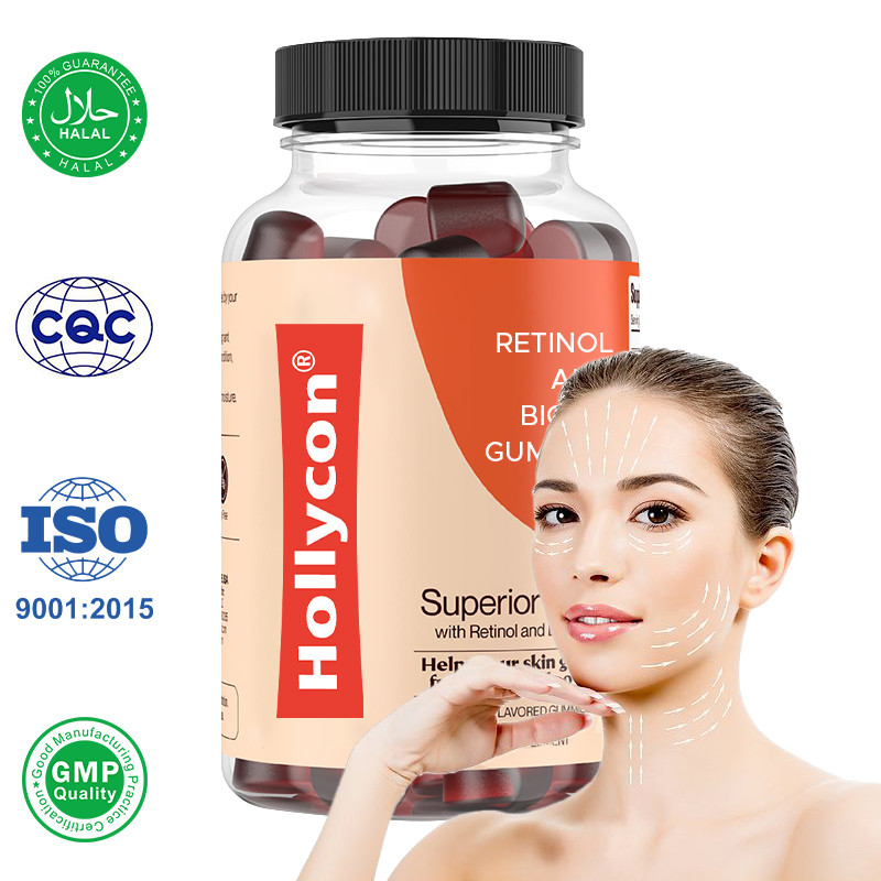 Hautretinol Gummies mit Biotin für glänzende Haut Haare und Nägel Anti-Aging