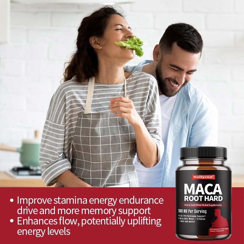 Private Label Maca pflanzliche Nahrungsergänzungsmittel Horny Goat Weed harte Kapseln für erhöhte Energie