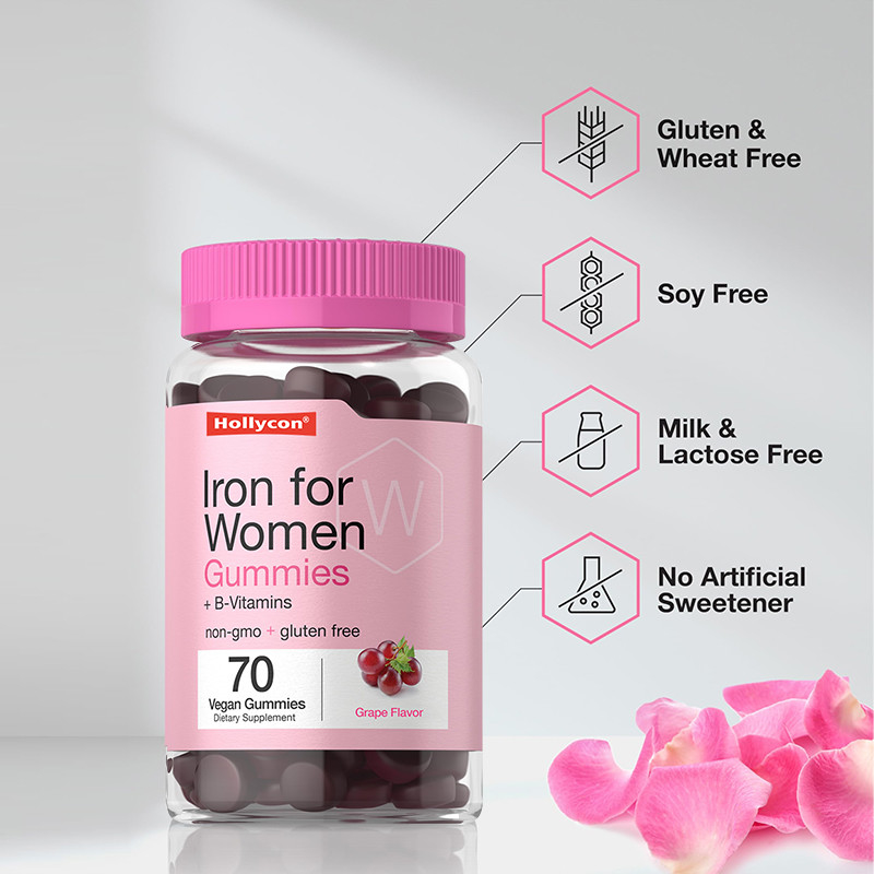Eisengummies für Frauen 18 mg Eisengummies für die Produktion von roten Blutkörperchen