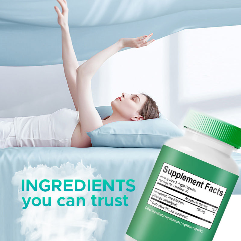 Moringa-Pulver-Kapseln zur Unterstützung gesunder Energie