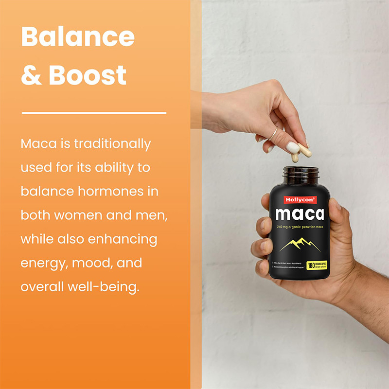 Maca-Wurzelkapseln für Männer 2100 mg Bio-Maca-Wurzelmischung zur Stimmungsförderung