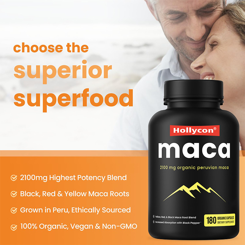 Maca-Wurzelkapseln für Männer 2100 mg Bio-Maca-Wurzelmischung zur Stimmungsförderung