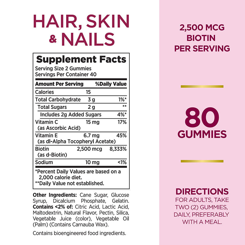 Haar, Haut und Nägel Kaugummi für Frauen 2500mcg Biotin für das Haarwachstum Biotin Kaugummi