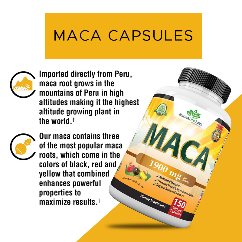 Maca-Wurzelkapseln Bio-Maca-Wurzel-Mischung zur Stimmungsunterstützung Maca-Kapseln