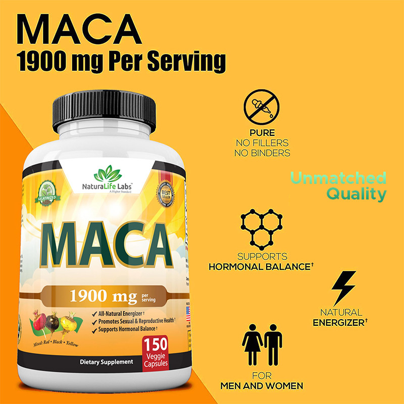 Maca-Wurzelkapseln Bio-Maca-Wurzel-Mischung zur Stimmungsunterstützung Maca-Kapseln