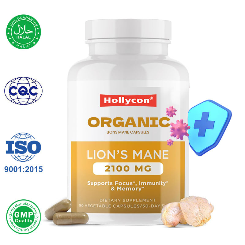 Individuell angefertigte Bio-Lions Mane-Kapseln fördern den Fokus, die geistige Klarheit, die Kognition, verbessern die Darmgesundheit
