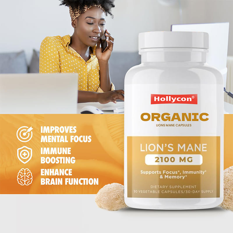 Individuell angefertigte Bio-Lions Mane-Kapseln fördern den Fokus, die geistige Klarheit, die Kognition, verbessern die Darmgesundheit