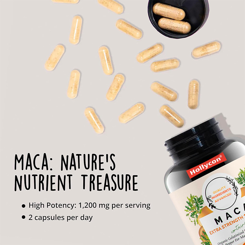 OEM Maca-Wurzel-Pulver-Kapseln für die hormonelle Balance 1500 mg Maca-Wurzel-Kapseln