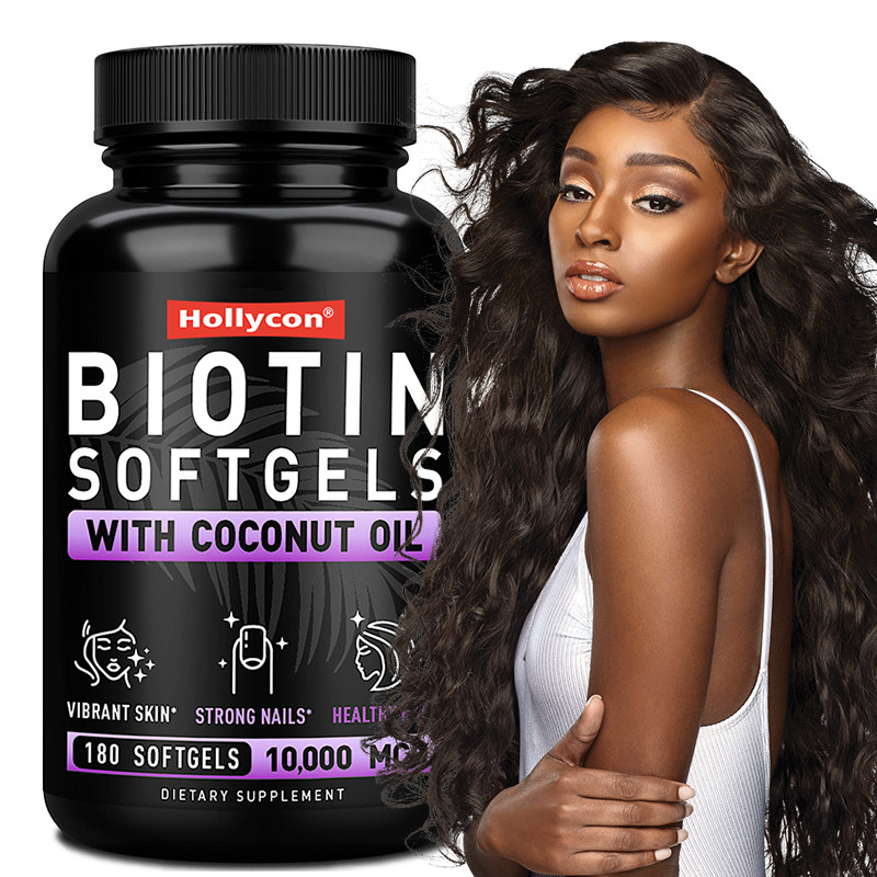 OEM Biotin Softgels für starke Nägel Biotin mit Kokosnussöl für Haare Biotin Softgels