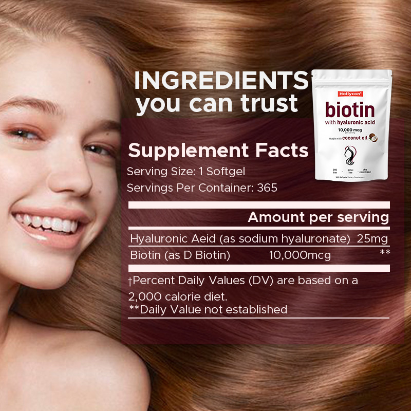Biotin Ergänzung 10.000mcg Biotin Softgels für gesundes Haar und Haut Biotin Softgels