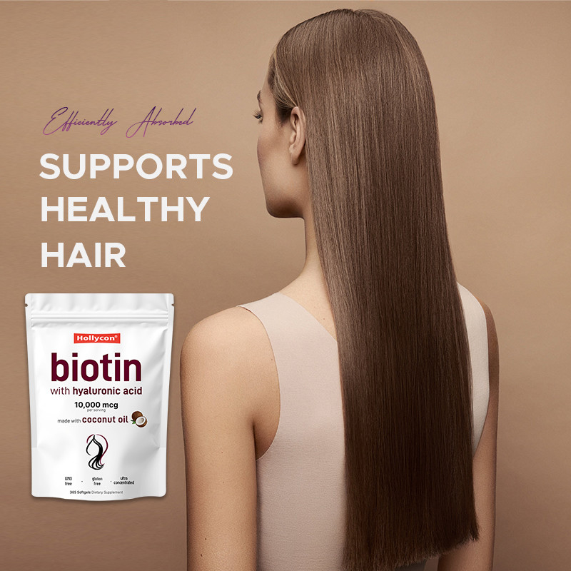 Biotin Ergänzung 10.000mcg Biotin Softgels für gesundes Haar und Haut Biotin Softgels