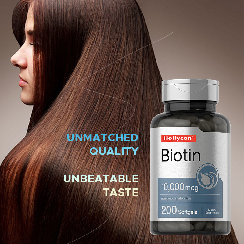 Biotin-Ergänzungsmittel für die Gesundheit der Haare 10.000mcg Biotin-Softgels für die Gesundheit der Haare und Nägel