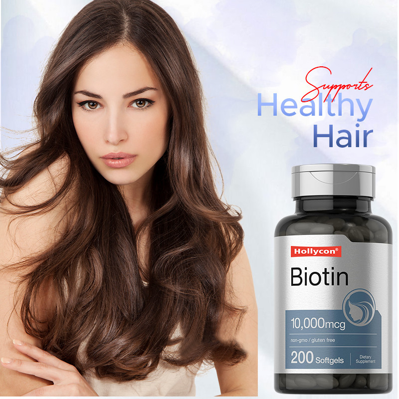 Biotin-Ergänzungsmittel für die Gesundheit der Haare 10.000mcg Biotin-Softgels für die Gesundheit der Haare und Nägel