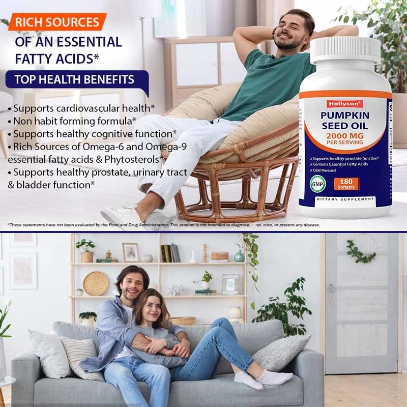 OEM Kürbiskernöl Softgels zur Förderung der Kopfhautgesundheit 2000 mg Kürbiskernöl