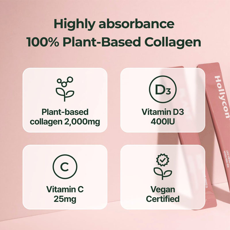Vegane Kollagen-Jelly-Sticks mit Vitamin D3 400IU zur Unterstützung gesunder Knochen