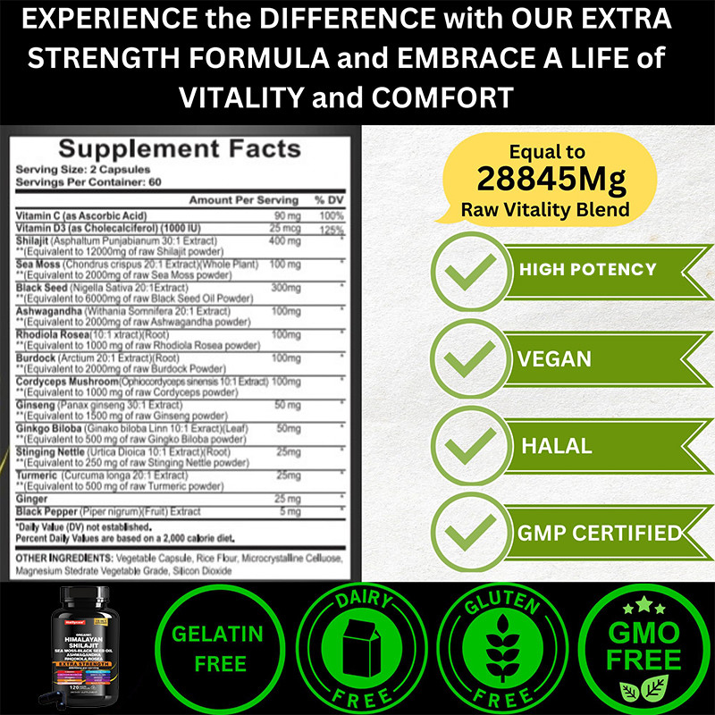 OEM Bio-Reine Himalaya-Shilajit-Kapseln zur Unterstützung des Immunsystems