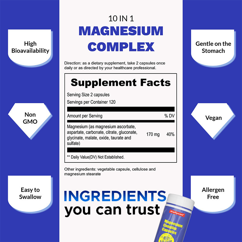 Magnesiumpräparate zur Ruheunterstützung Magnesiumkomplexkapseln zur Knochenunterstützung
