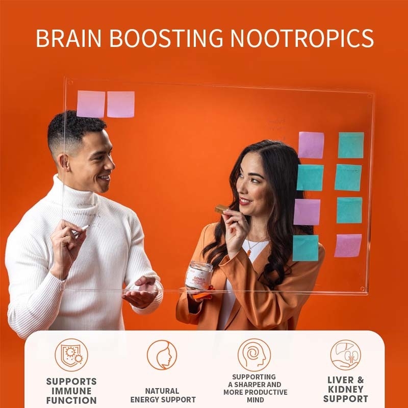 Fabrik Pflanze Cordyceps Nootropische Pilze Unterstützung Energie Fokus Gehirngesundheit Immunität Ganoderma Lucidum Pilze Weichkauen
