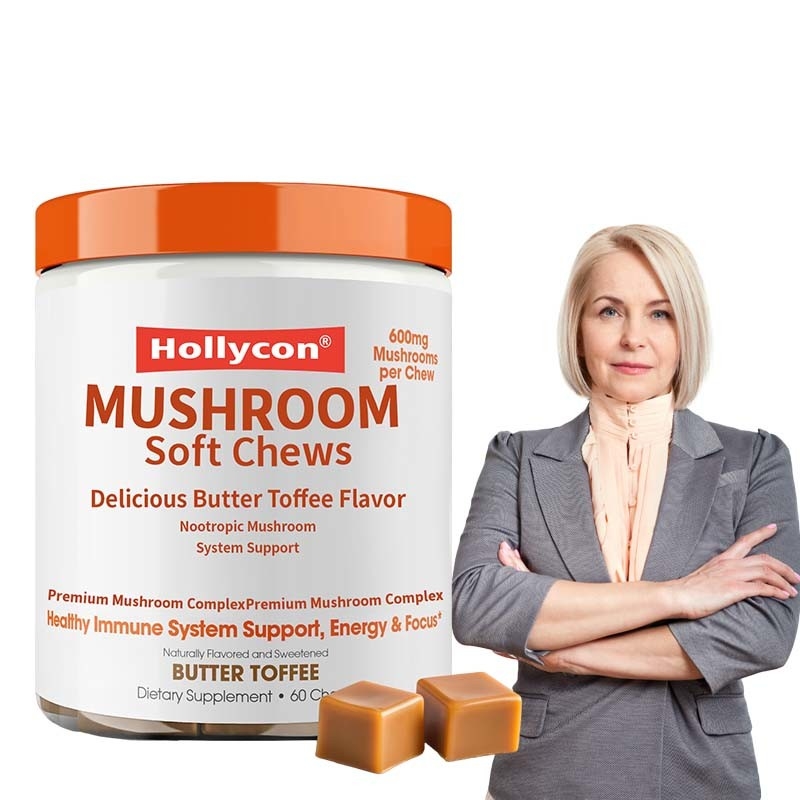 Fabrik Pflanze Cordyceps Nootropische Pilze Unterstützung Energie Fokus Gehirngesundheit Immunität Ganoderma Lucidum Pilze Weichkauen
