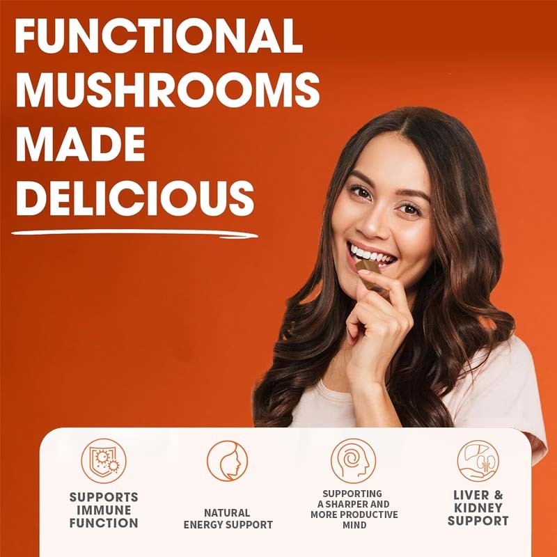 Fabrik Pflanze Cordyceps Nootropische Pilze Unterstützung Energie Fokus Gehirngesundheit Immunität Ganoderma Lucidum Pilze Weichkauen