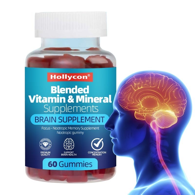 OEM Gehirnpräparate für Gedächtnis und Fokus Nootropische Gedächtnispräparate Gummi für die Gesundheit des Gehirns Konzentration Mental & kognitive