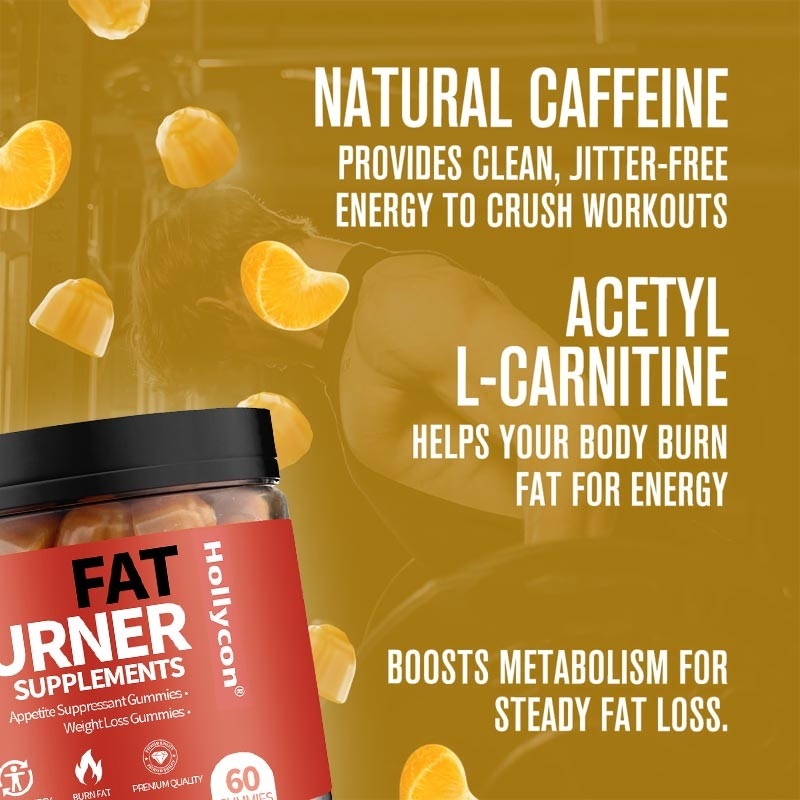 OEM Thermogene Fettverbrenner & Appetit-Suppressant Gummies mit Acetyl-L-Carnitin HCL, MitoBurn, Gewichtsverlust Gummies