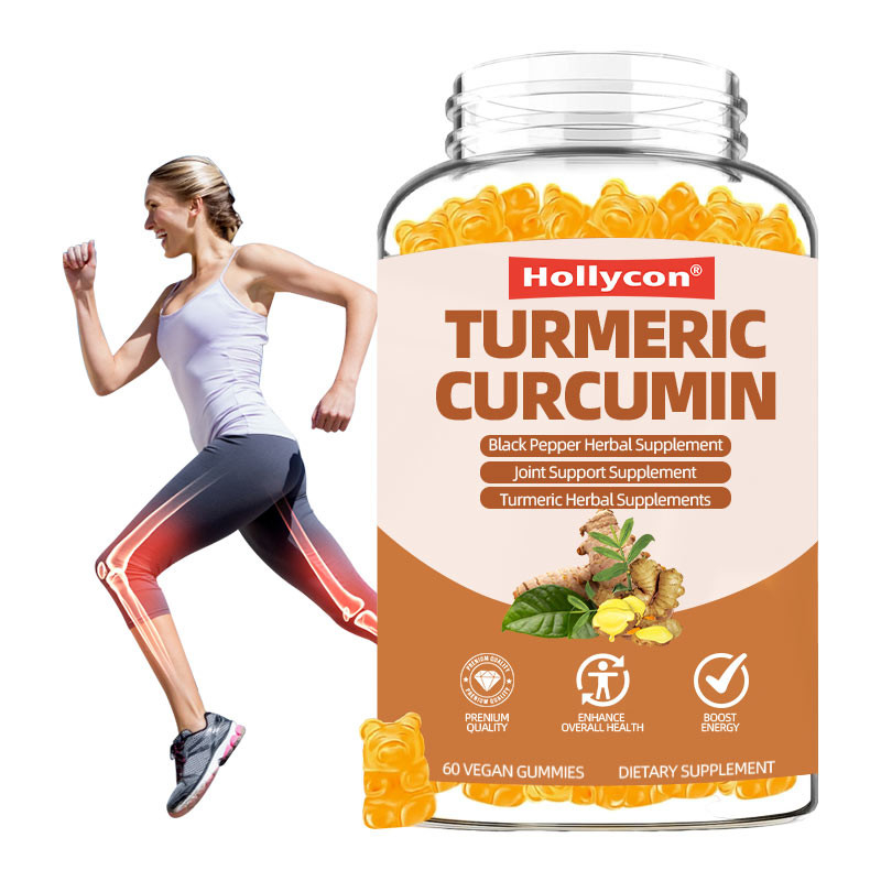 OEM-Kurkuma-Kurkumin-Gummi mit Ingwer und Schwarzpfeffer unterstützen Immun-, gesunde Haut- und Gelenkgesundheit für Frauen, Männer und Kinder