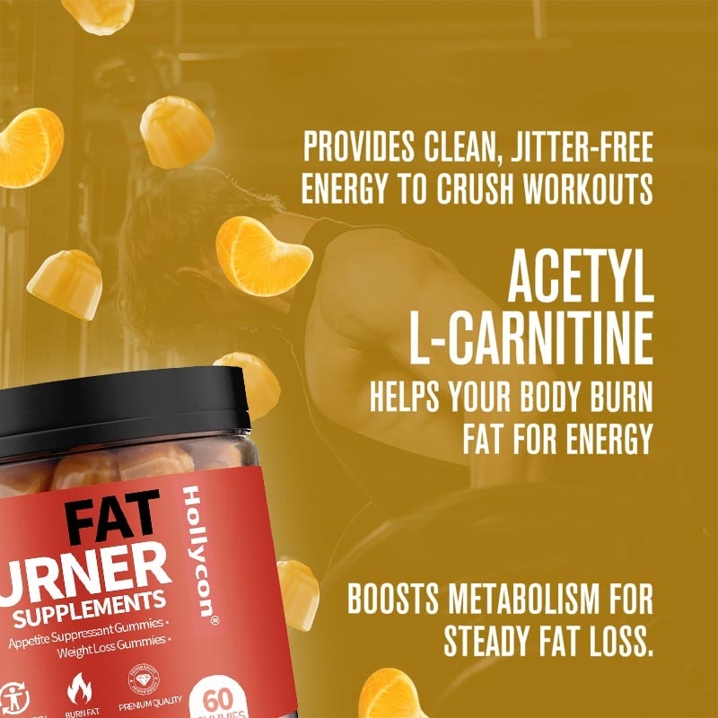 OEM Thermogene Fettverbrenner & Appetit-Suppressant Gummies mit Acetyl-L-Carnitin HCL, MitoBurn, Gewichtsverlust Gummies