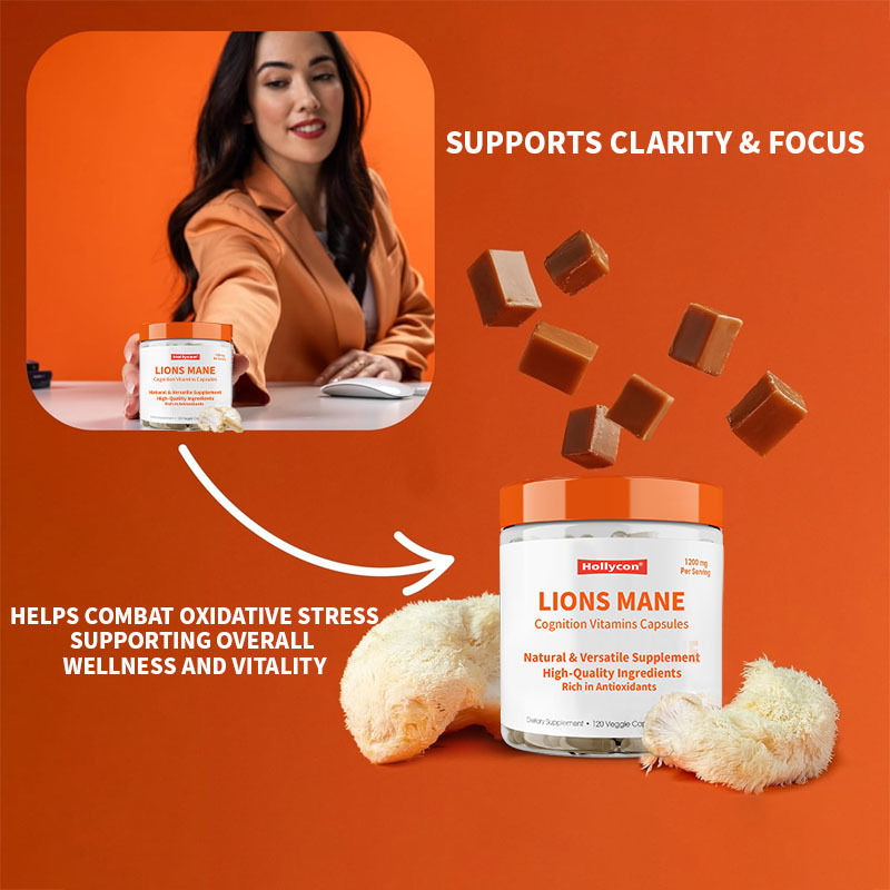 Factory Supports Clarity Focus Combat Oxidative Stress Supporting Overall Wellness Vitality Lions Mane Cognition Vitamins Capsules