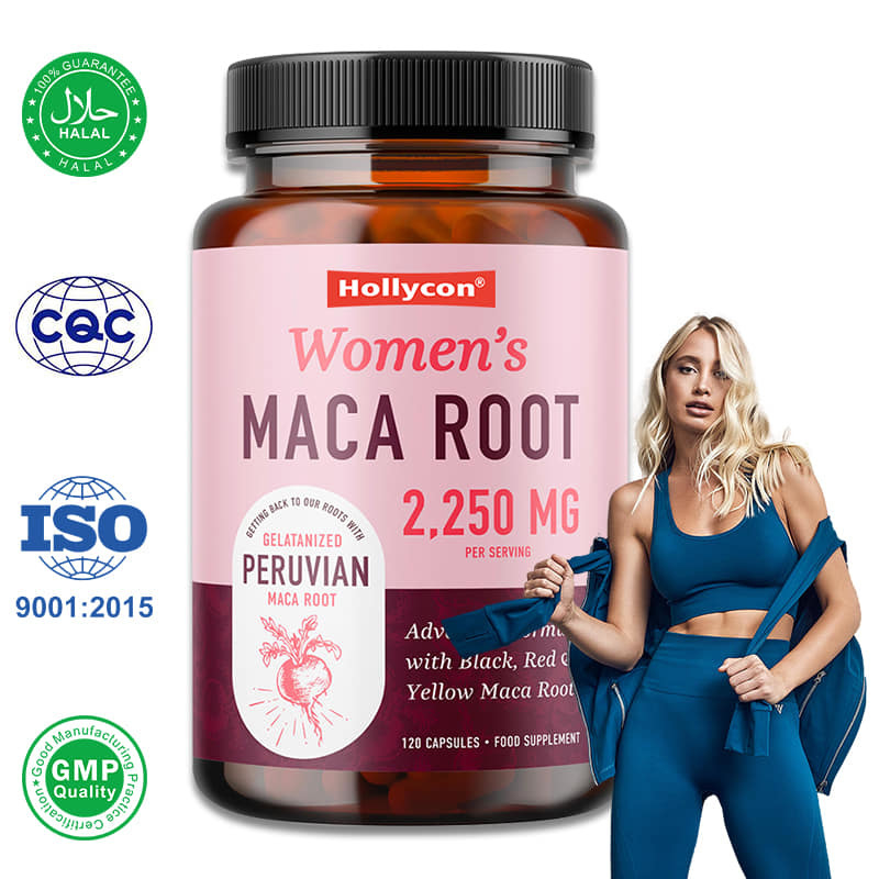 Maca-Nahrungsergänzungsmittel für Frauen, Schwarze Maca-Pillen unterstützen Energie, Hormonhaushalt, Wechseljahre
