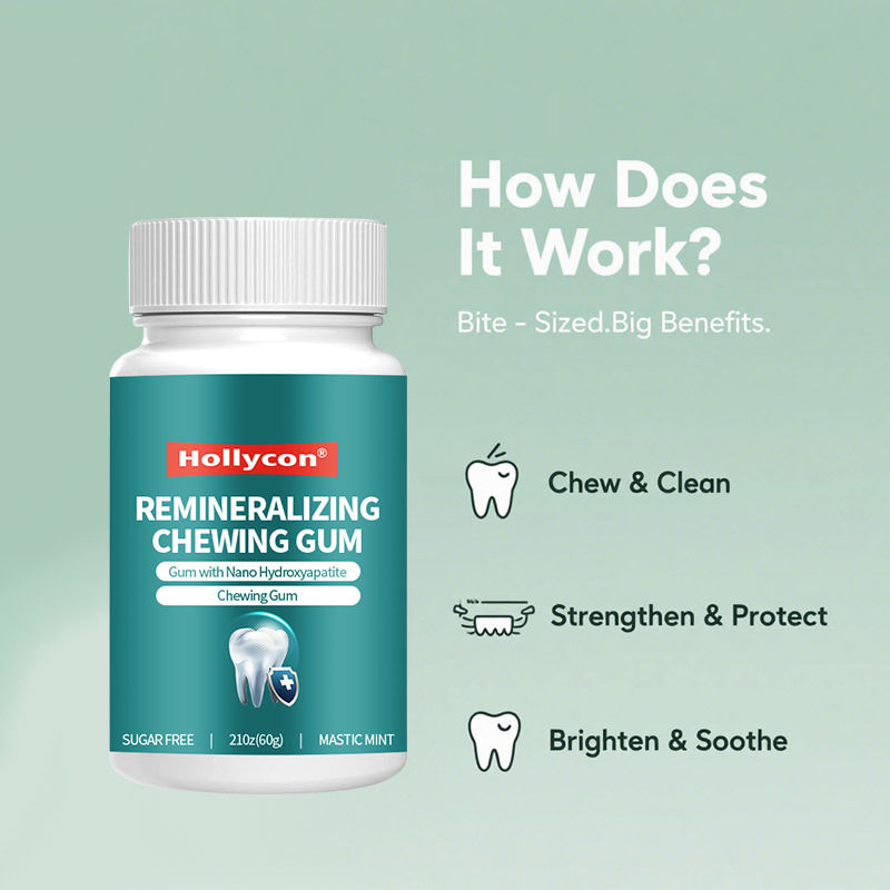 Zuckerfreier Kaugummi mit Nano-Hydroxyapatit - frischer Atem und Mundgesundheit Pfefferminze Rimineralisierender Kaugummi