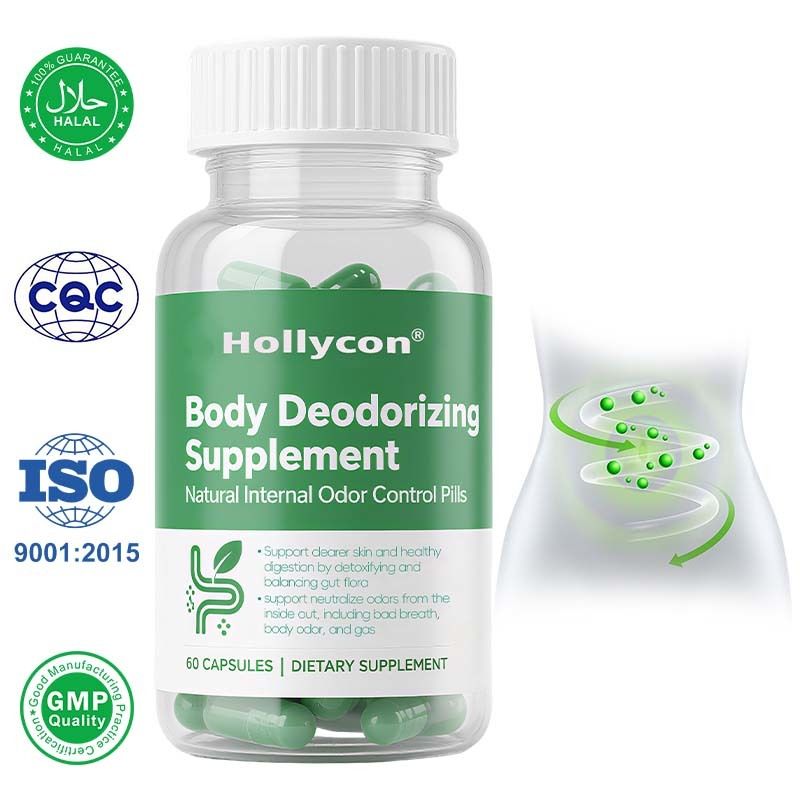 Body Deodorizing Supplement - natürliche interne Geruchspillen für Männer & Frauen | Chlorophyllkapseln für Atem, Körper und Darmgesundheit