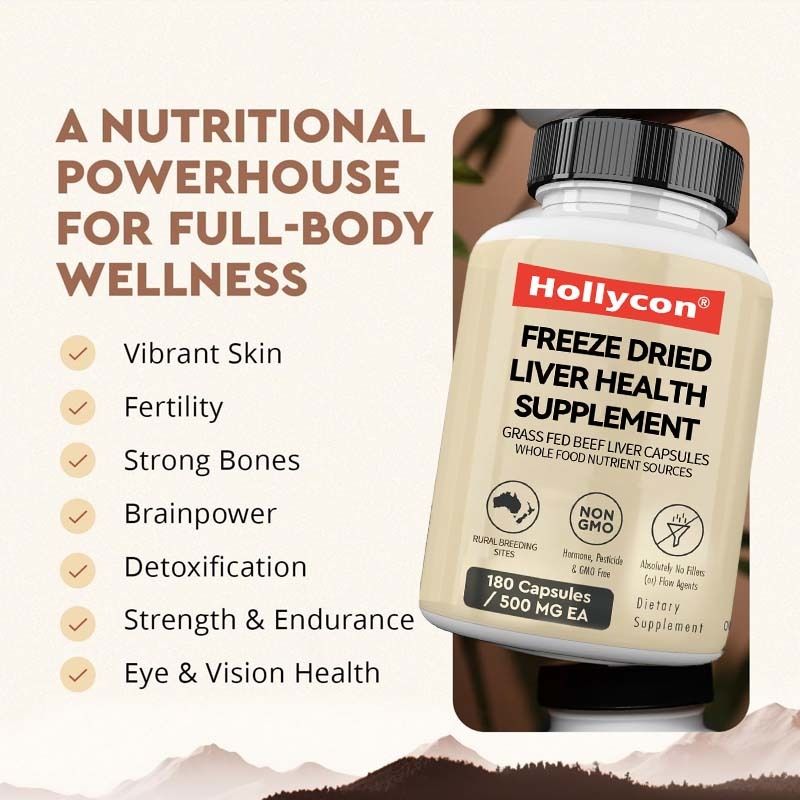 OEM gefriergetrocknetes Leber-Gesundheitsergänzungsmittel Stoffwechselgesundheit Ganzkörper-Wellness Immun-Gelenk-Unterstützung Kapseln aus grasgefütterter Rinderleber