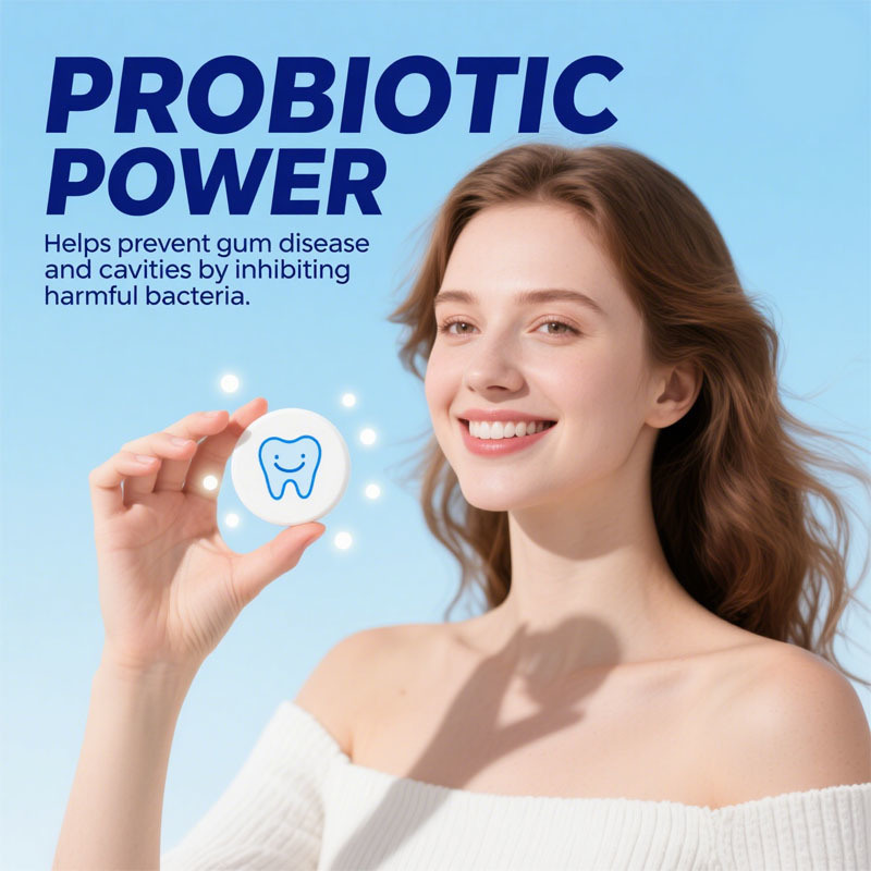 Factory Made Zahnpasta -Tabletten, Nanohydroxyapatit mit Probiotika, Fluorid und Kunststofffrei, Öko- und Reisefreundlichkeit, erinnern kaubare Zahnpasta -Laschen, benutzerdefinierte Formel