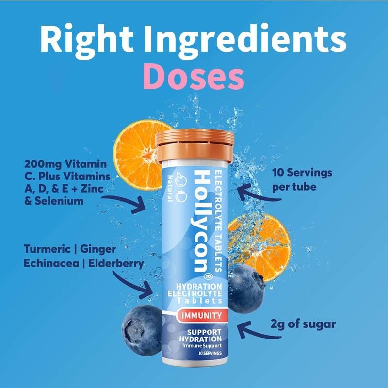 OEM Hydratation Immunität Elektrolyttabletten Vitamin C Hydratation Efferveszent Tabletten Ingwer Kurkuma Hydratation Elektrolyttabletten