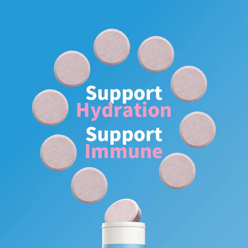 OEM Hydratation Immunität Elektrolyttabletten Vitamin C Hydratation Efferveszent Tabletten Ingwer Kurkuma Hydratation Elektrolyttabletten