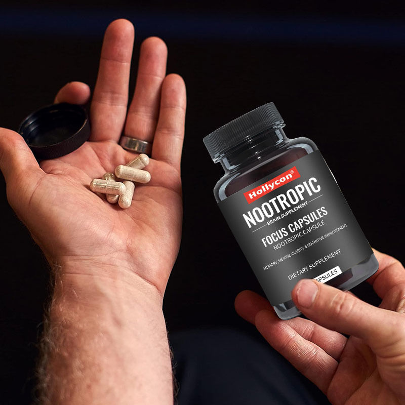 OEM-Fokuskapseln mit L-Theanin Vitamin B6 Gedächtnis Geistige Klarheit & kognitive Verbesserung Nootropische Gehirnpräparate