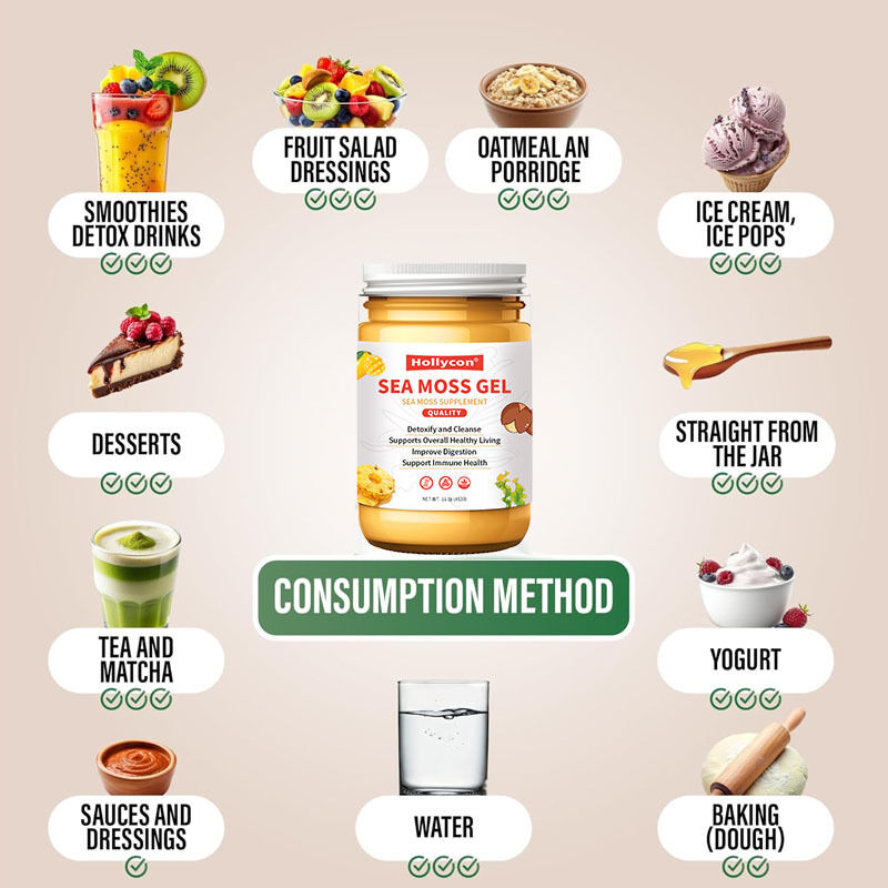 OEM Nährstoffreiche Rohseamos Entgiftung und Reinigung Reich an Mineralien Proteine Vitamine Gesundheit Meeresmoos Meeresmoos Gel