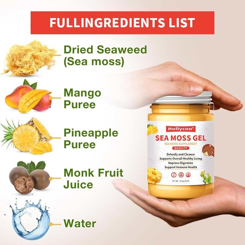 OEM Nährstoffreiche Rohseamos Entgiftung und Reinigung Reich an Mineralien Proteine Vitamine Gesundheit Meeresmoos Meeresmoos Gel