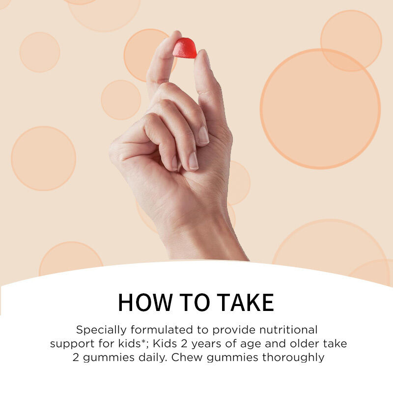 OEM Bio Kinder Vitamin D3 Vitamin D3 Ergänzung Gummi Knochen und Immungesundheit Vitamin D3 Gummies