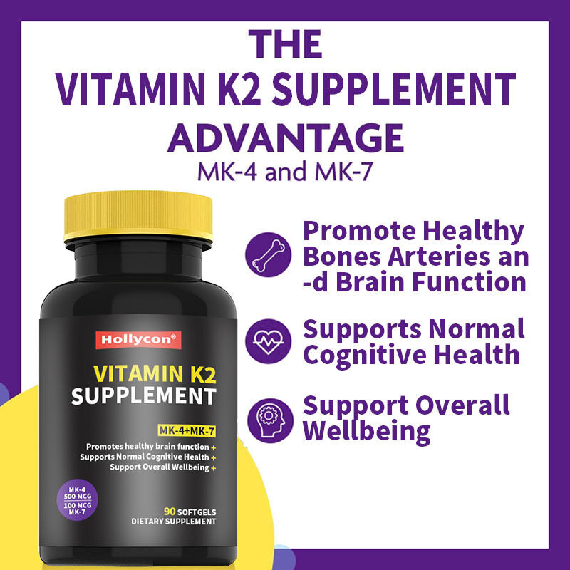 OEM Vollspektrum Vitamin K2 Softgels mit 600 Mcg Transform unterstützt die allgemeine Gesundheit und Knochenstärke Vitamin K2 Ergänzung