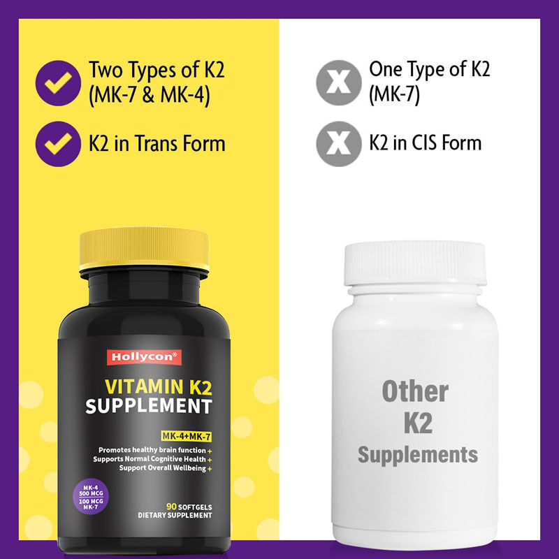 OEM Vollspektrum Vitamin K2 Softgels mit 600 Mcg Transform unterstützt die allgemeine Gesundheit und Knochenstärke Vitamin K2 Ergänzung