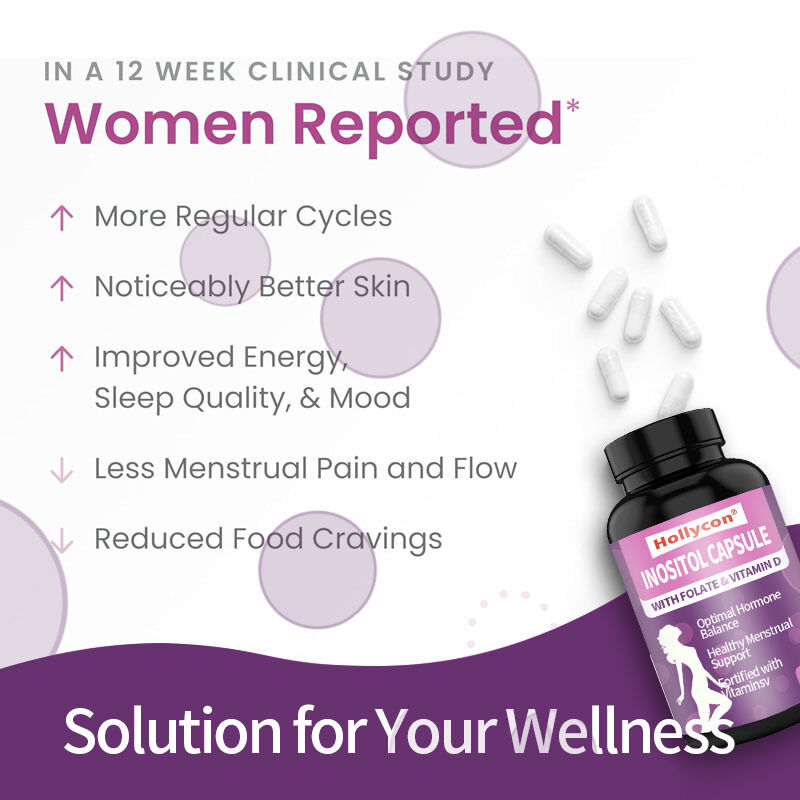 OEM Premium Inositol Ergänzung Inositol Plus Verhältnis Gesunder Hormonhaushalt & Gesunde Eierstockunterstützung für Frauen Inositol Kapsel