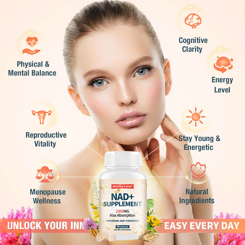 OEM 2000MG Liposomal NAD+ für Frauen Maximale Absorption NAD Plus Menopause Kognitive Klarheit Energie NAD + Ergänzung