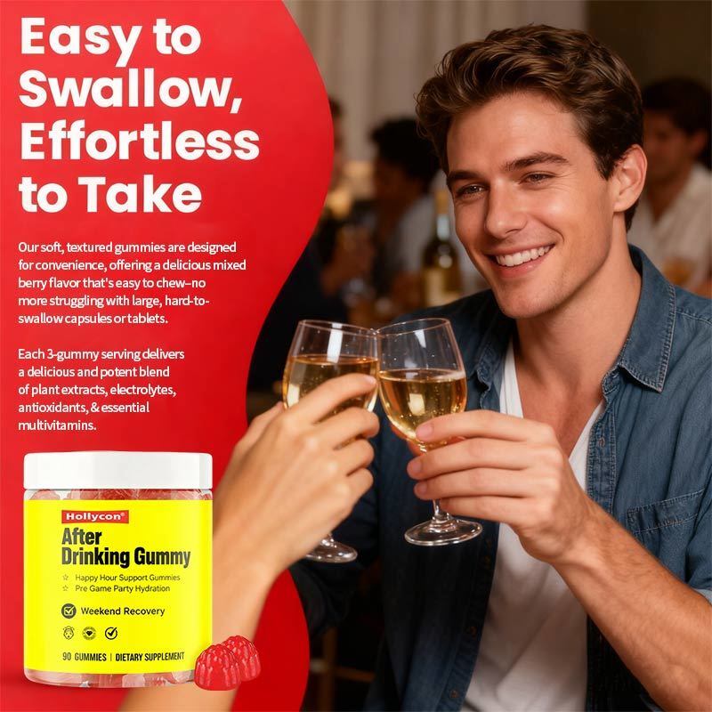 OEM Happy Hour Gummies Ergänzung Vorspiel Party Hydratation Elektrolyte Alkohol DHM Milchdistel Nach dem Trinken Gummy