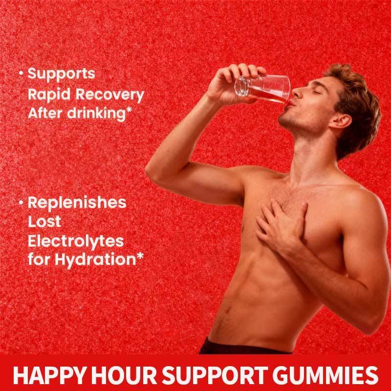 OEM Happy Hour Gummies Ergänzung Vorspiel Party Hydratation Elektrolyte Alkohol DHM Milchdistel Nach dem Trinken Gummy
