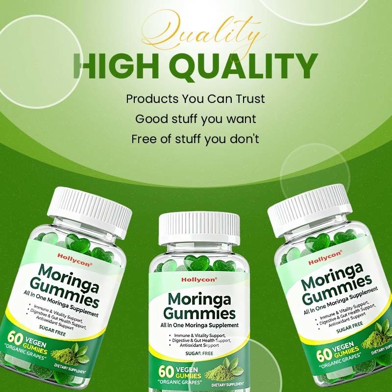 Alles in einem Moringa-Präparat für Immun- und Vitalitäts-, Verdauungs- und Darmgesundheits-Antioxidantien-Support Moringa Gummies